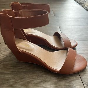 Torrid size 10 Brown Strap Wedge Sandals